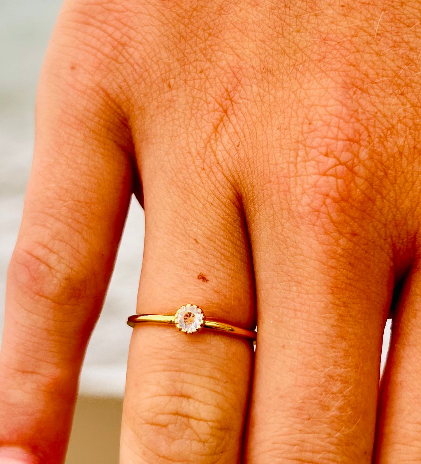 Bague pierre de lune | Argent 925 plaqué or