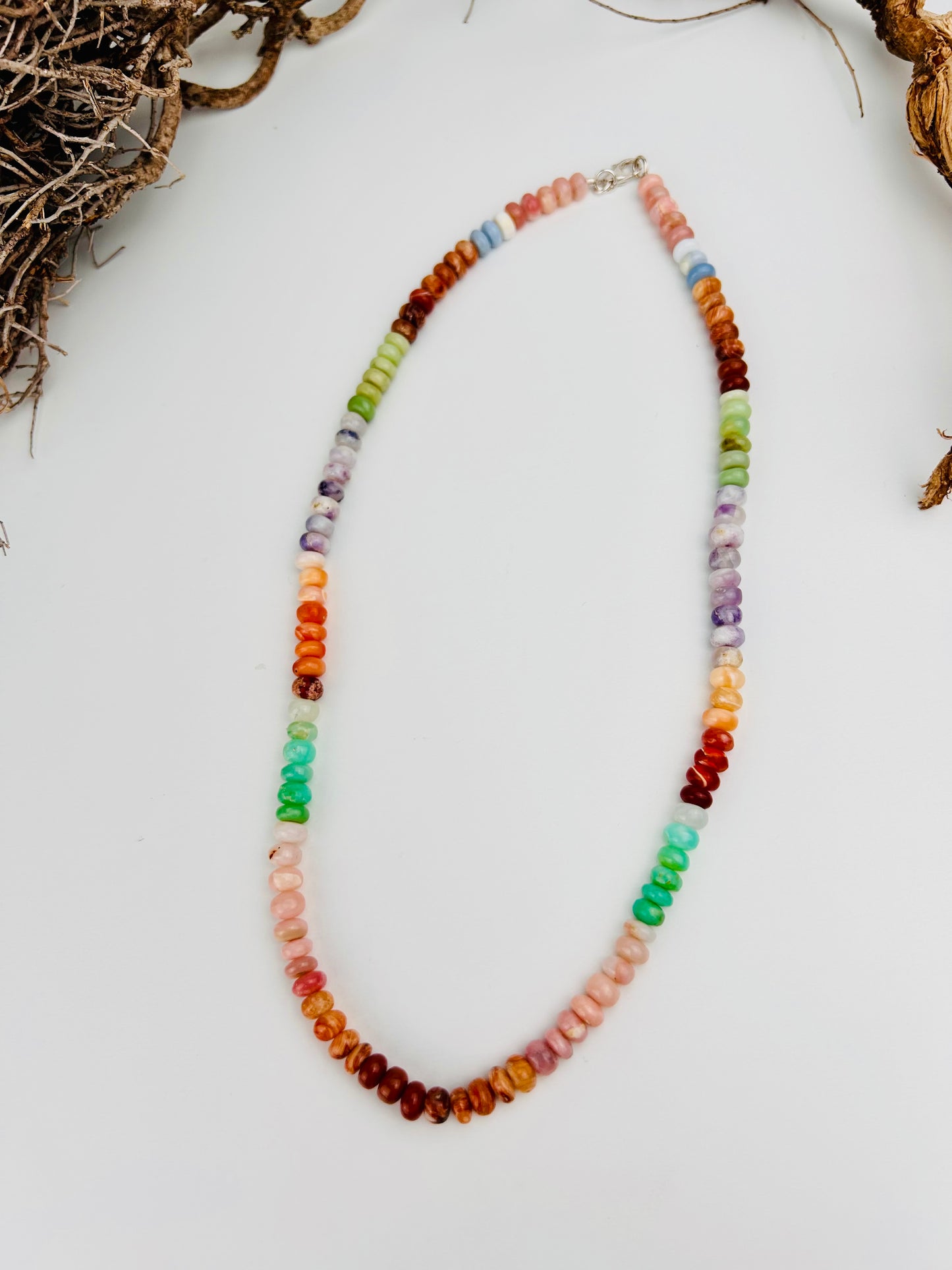 Collier bouton opale multi | Pièce unique