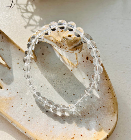 Bracelet en cristal de roche | Facetté | Boule