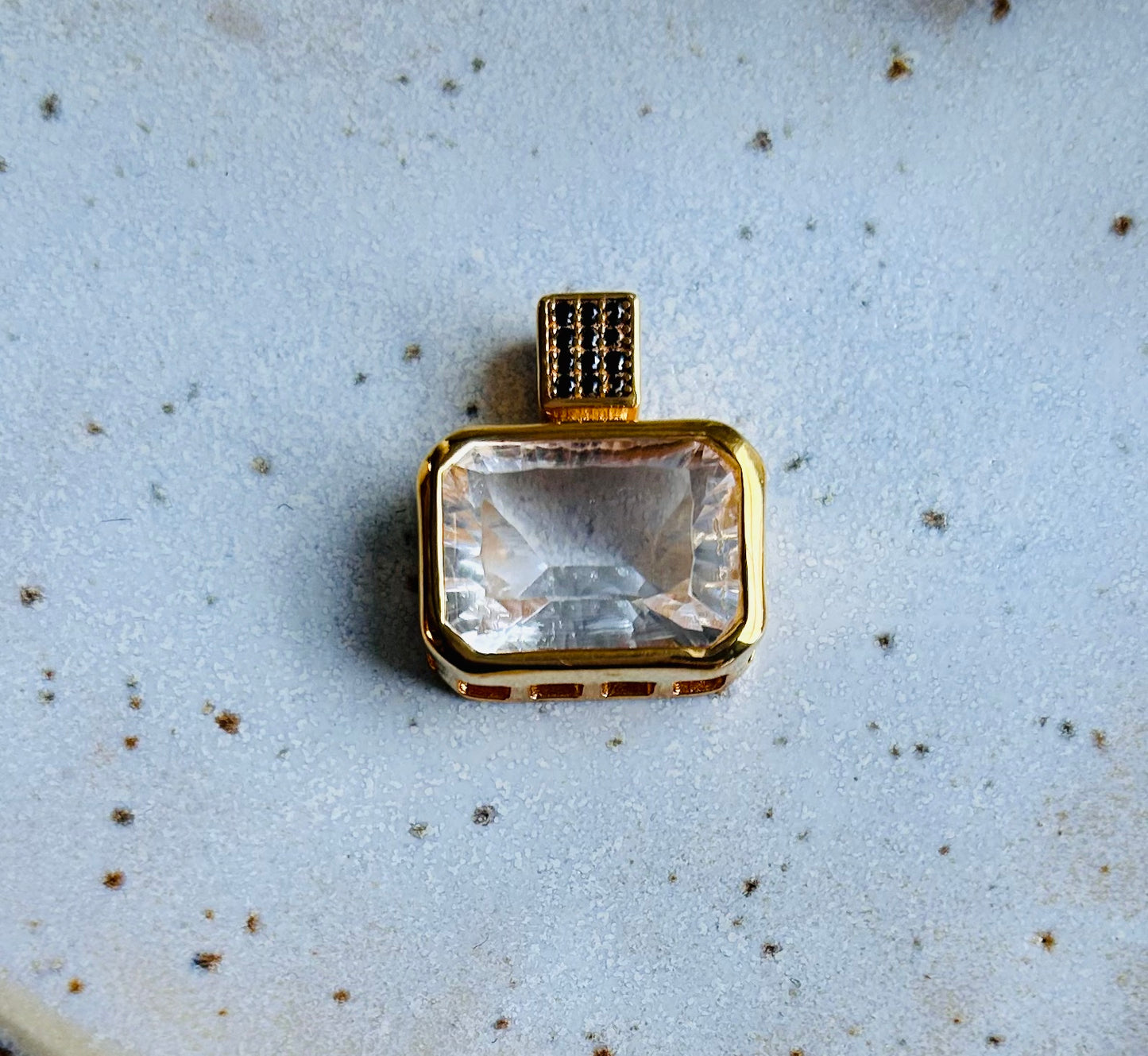 Pendentif en cristal de roche et spinelle - Vesta