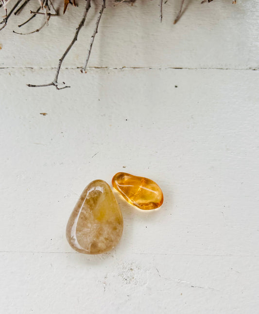 Pierre naturelle de citrine, pierre roulée