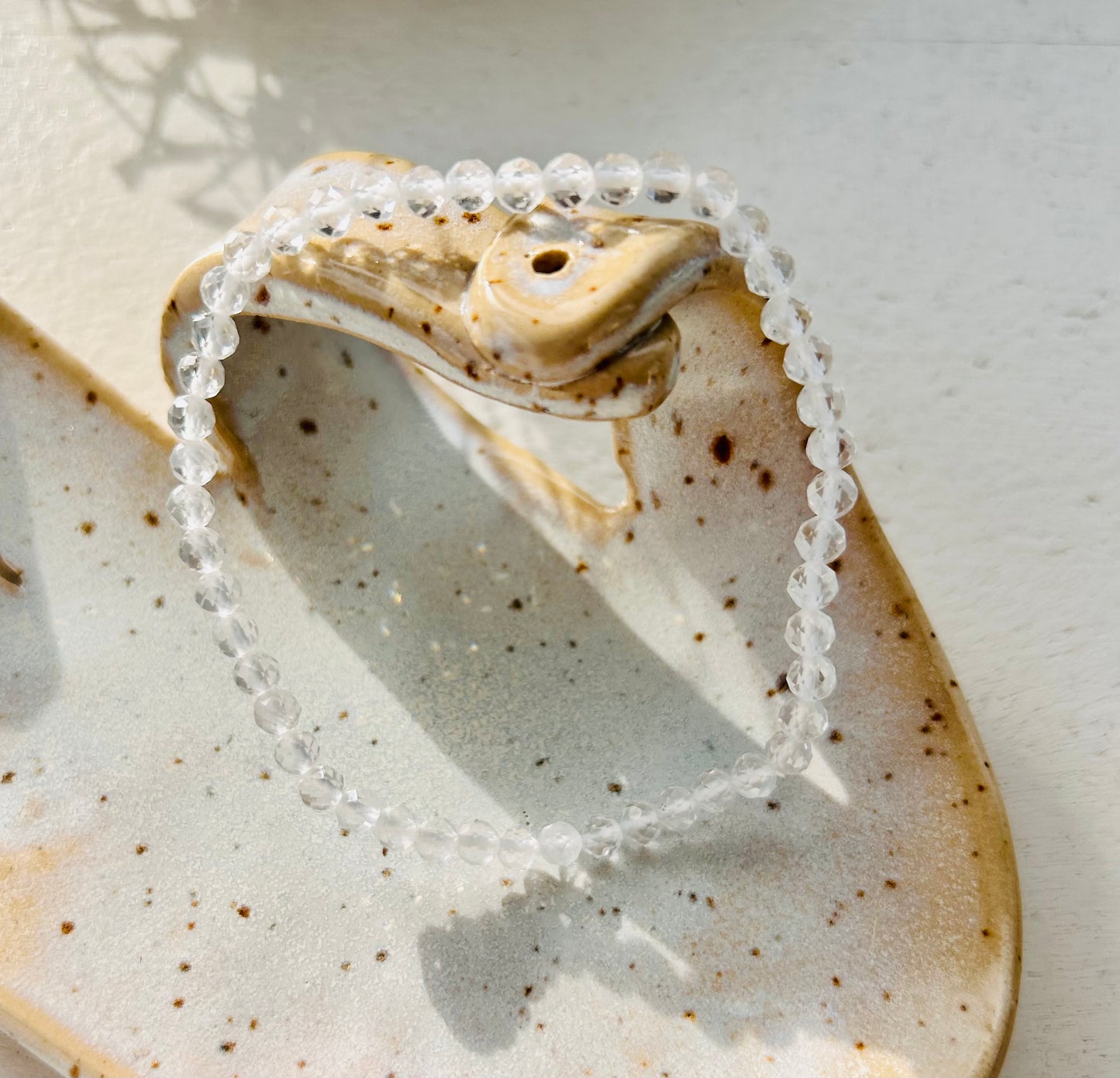 Bracelet en cristal de roche | Facetté | Boule