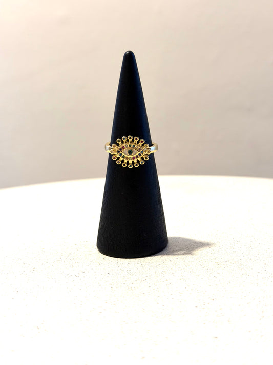 Mystic Eye Ring – Zirkonia · verstellbarer Edelstahlring