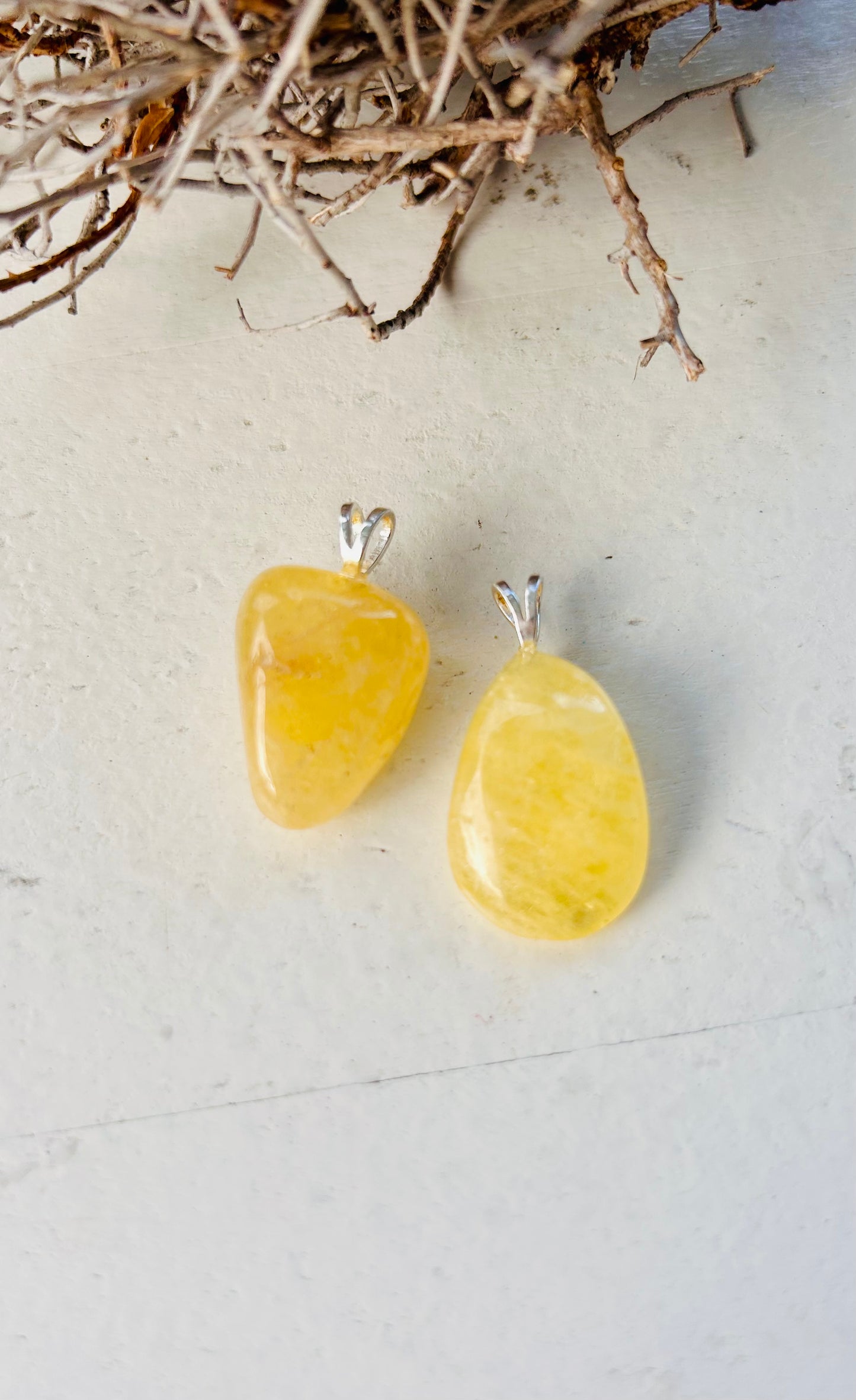 Collier avec pendentif en danburite jaune | Unique