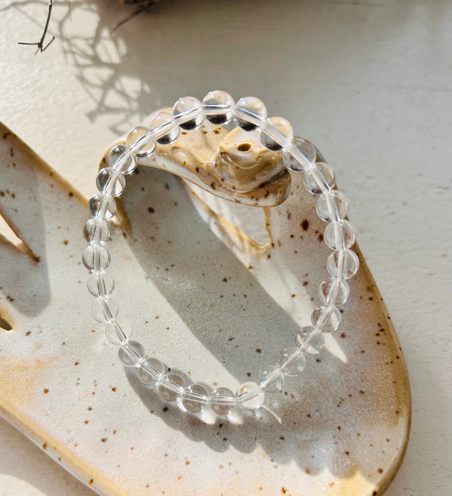 Bracelet en cristal de roche | Facetté | Boule