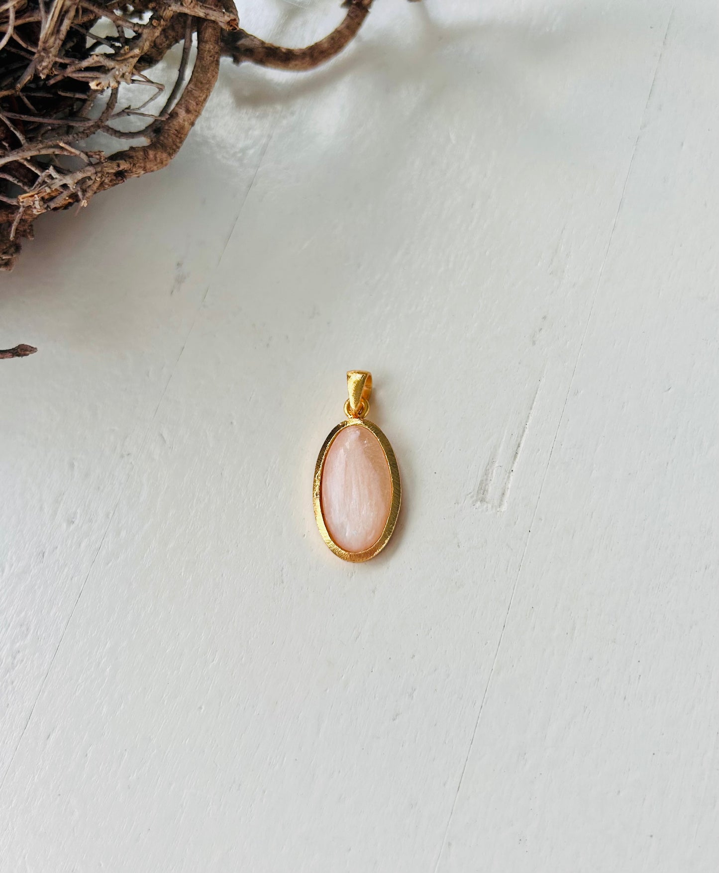 Pendentif Stilbite – Argent 925 plaqué or | Édition limitée