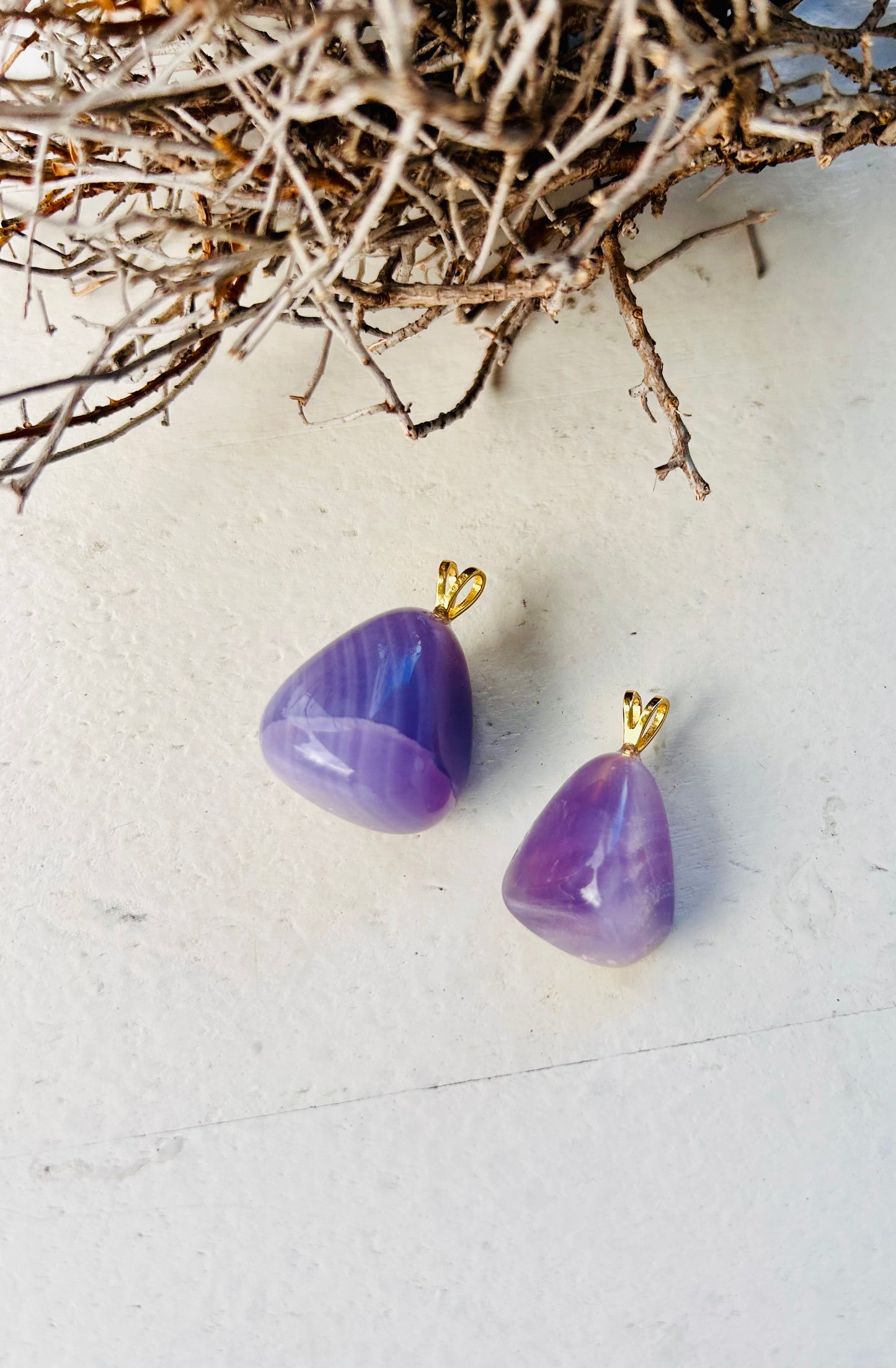 Pendentif en fluorite lavande