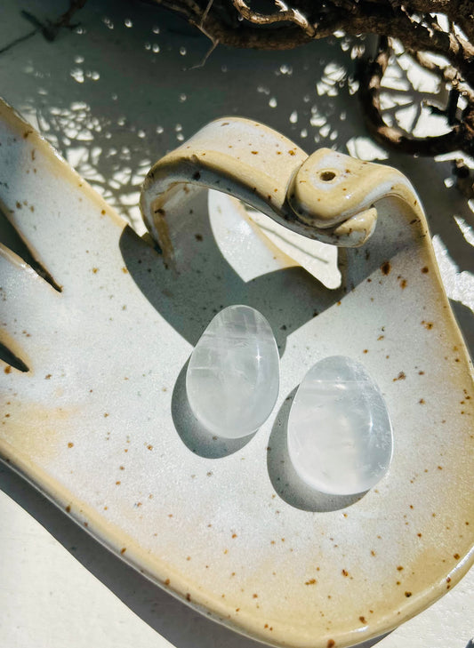 Pendentif Girasol | Pierre roulée percée avec cordon en cuir
