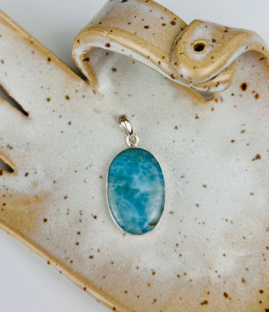 Collier pendentif Larimar argent 925 | unique
