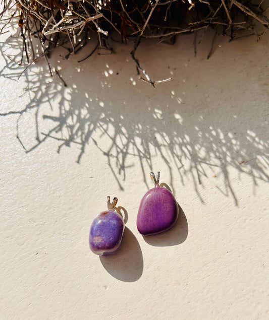 Collier pendentif en jade lavande