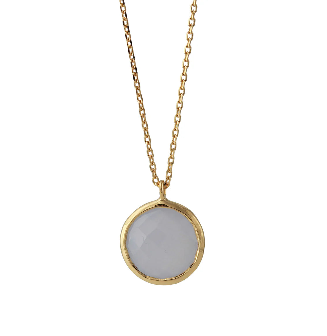 Collier en argent avec calcédoine | Plaqué or