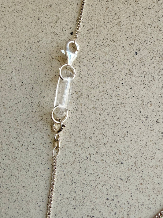 Kettentrenner Bergkristall – Kettenunterbrecher mit Silber 925 Karabiner, 33 mm