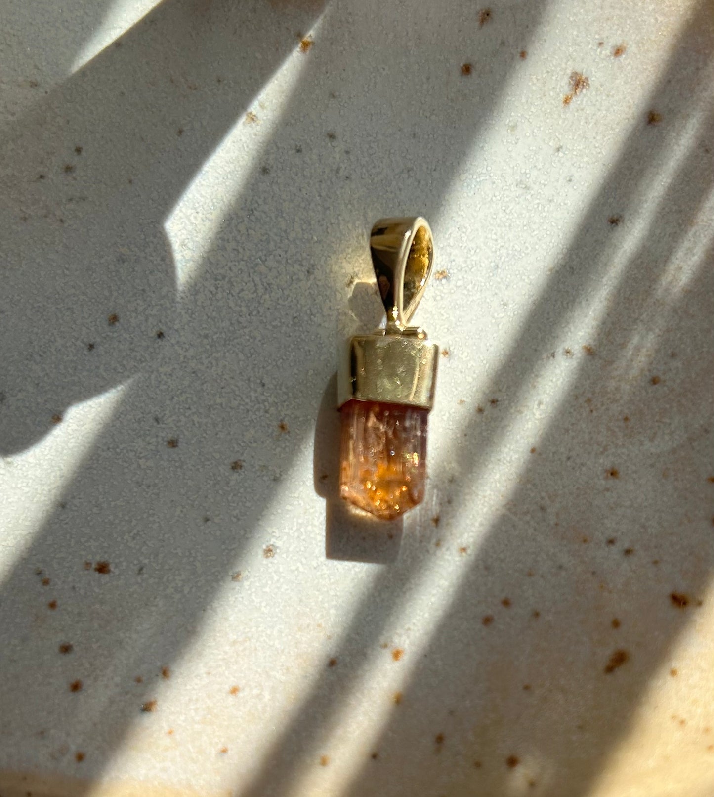 Topaze impériale | Pendentif en or et topaze
