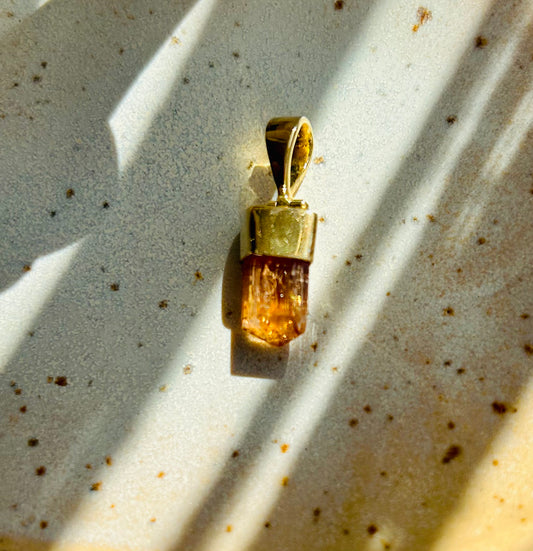 Topaze impériale | Pendentif en or et topaze