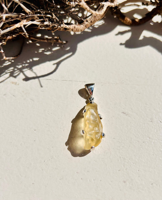 Pendentif en verre du désert libyen | Argent 925