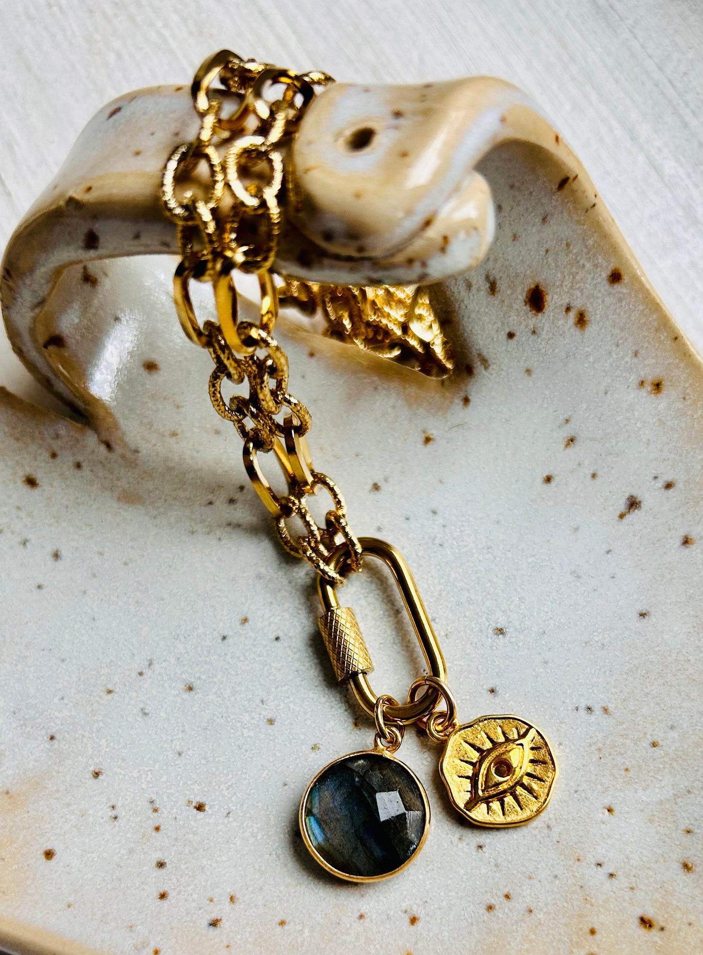 Collier en labradorite - Mauvais œil