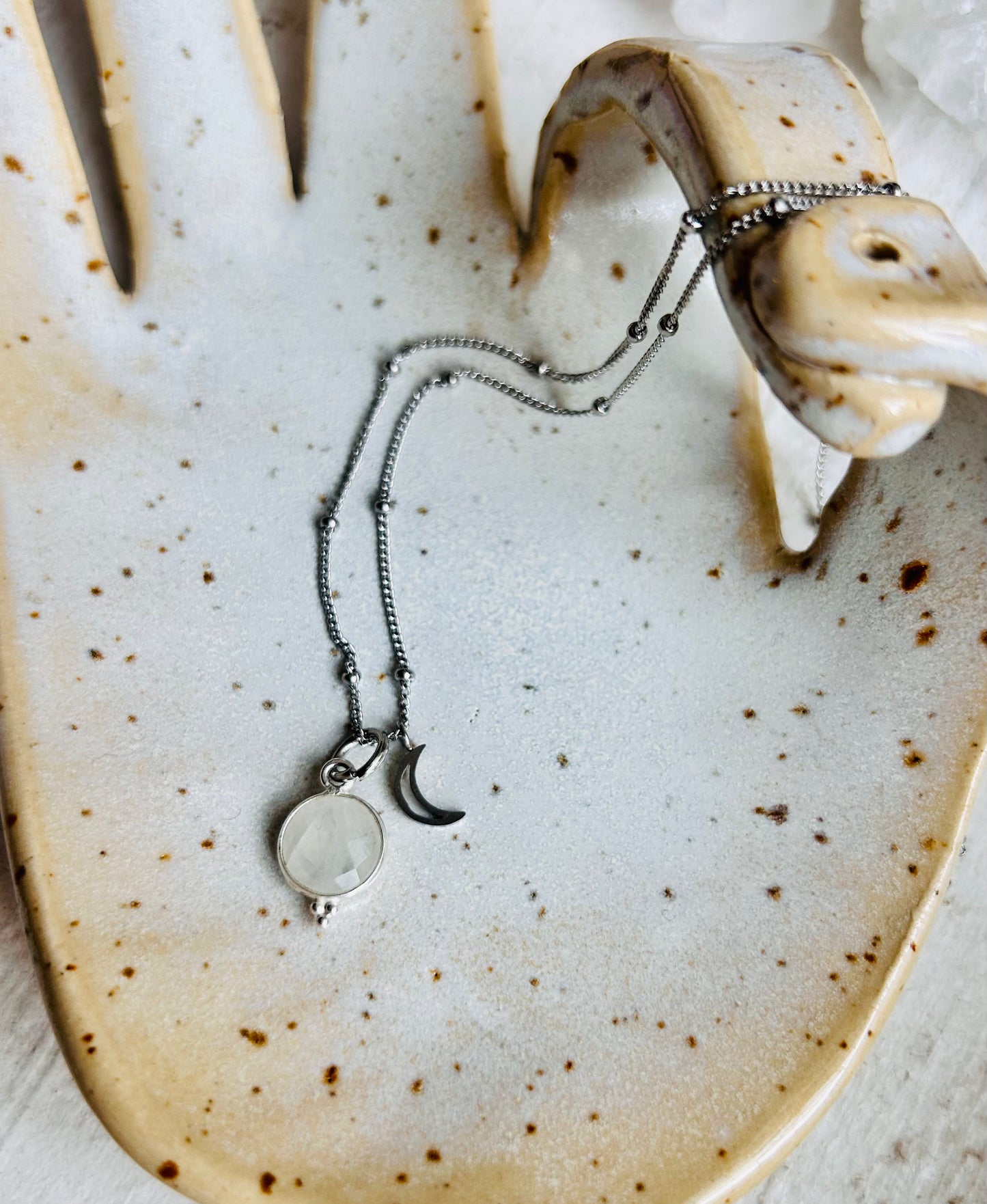 Collier en pierre de lune arc-en-ciel - Moondancer