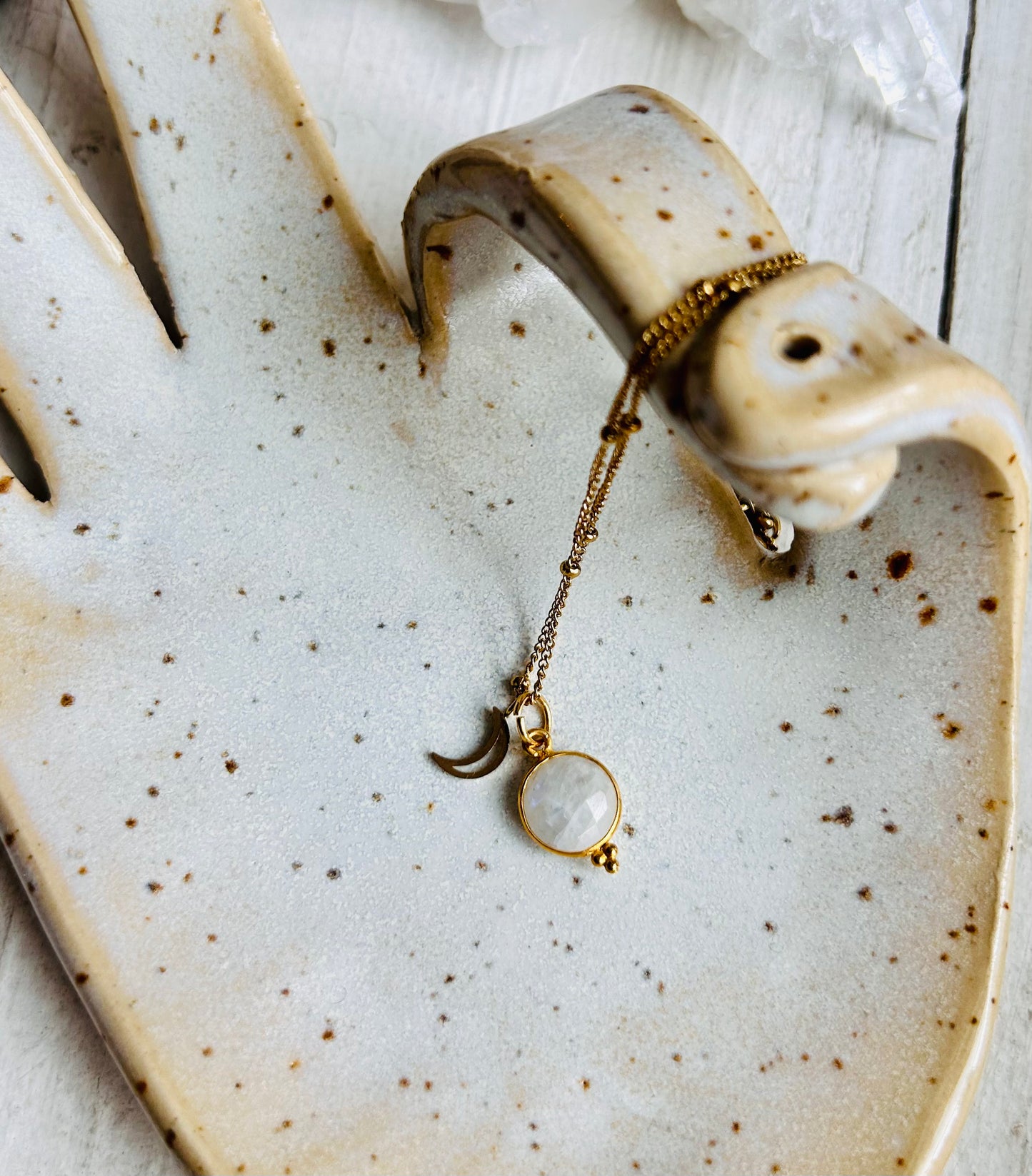 Collier en pierre de lune arc-en-ciel - Moondancer