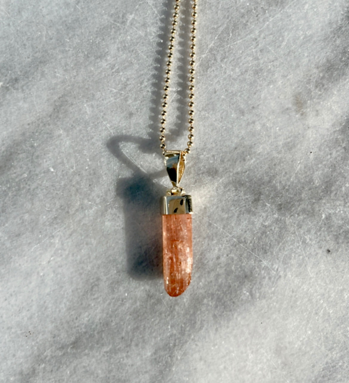 Topaze impériale | Pendentif en or et topaze