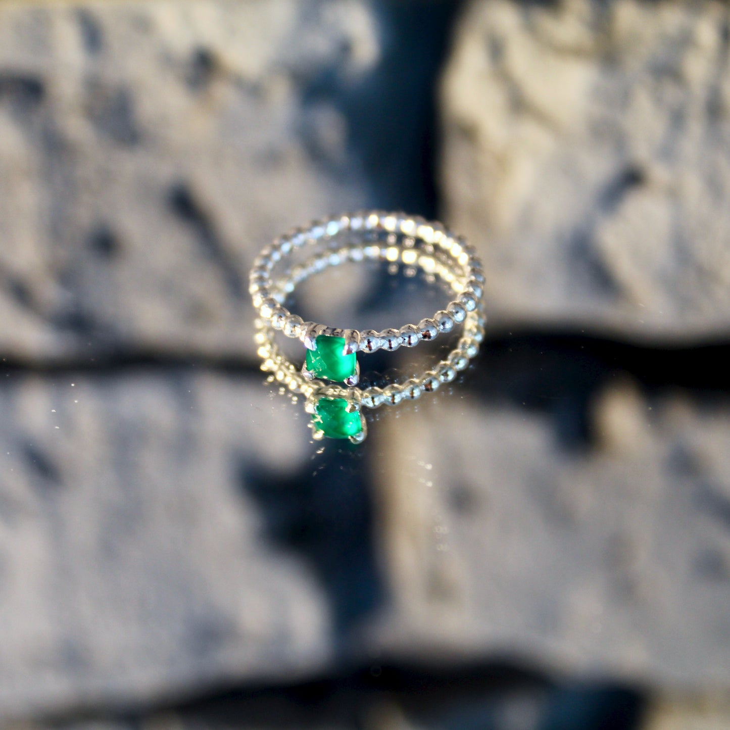 Bague en agate | Verte | Argent 925