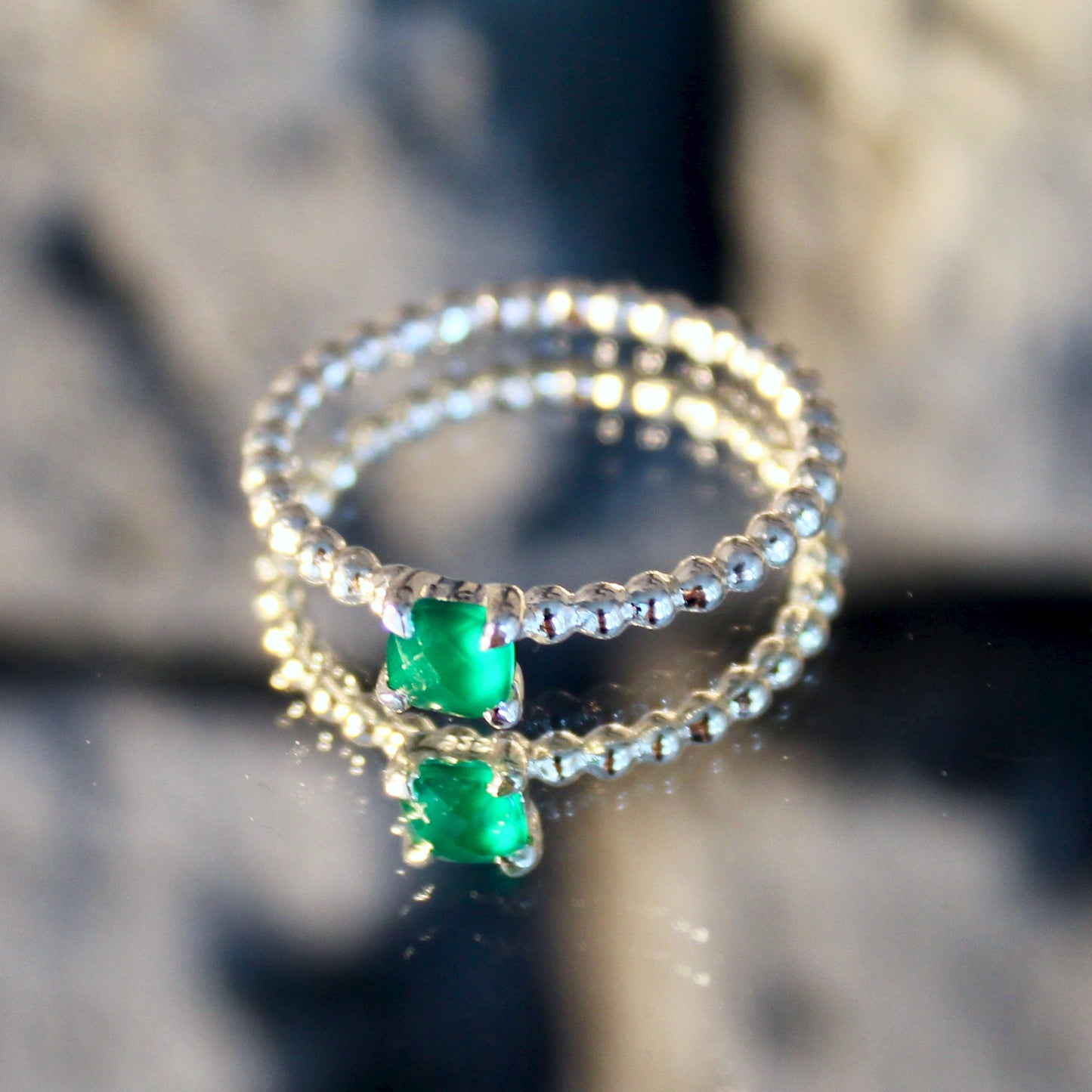 Bague en agate | Verte | Argent 925