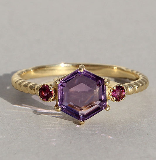 Durga Amethyst | Rhodolith Granat Ring | Einzelsstück