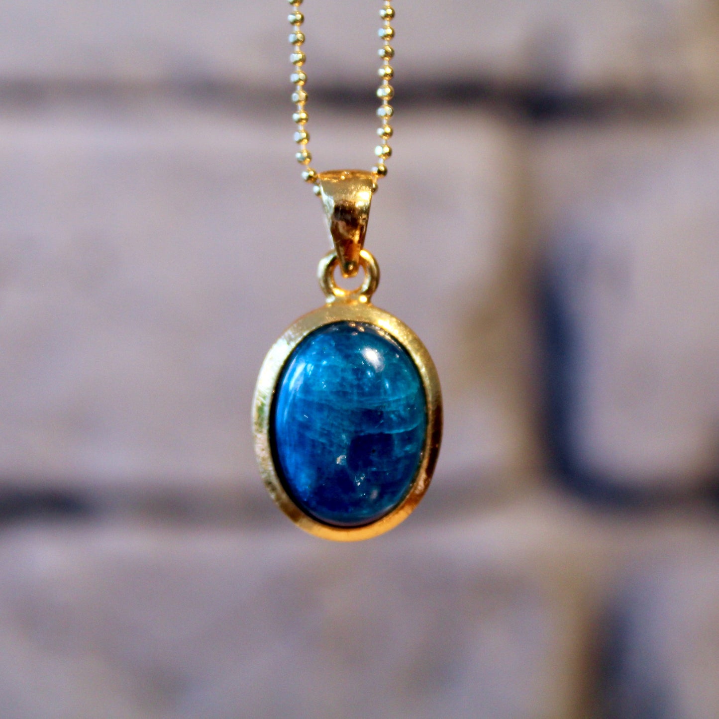 Pendentif en apatite | Argent 925 plaqué or | Édition limitée