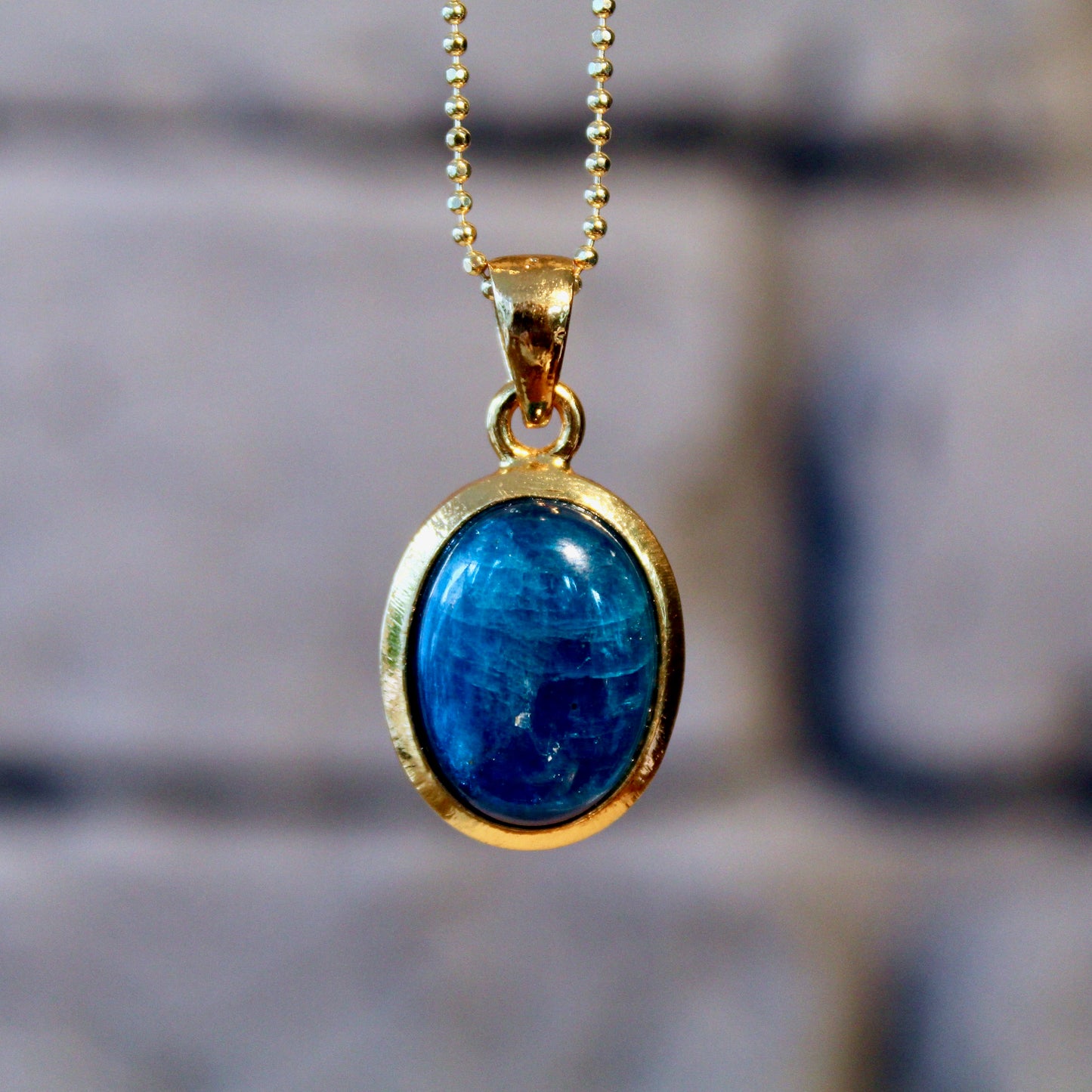 Pendentif en apatite | Argent 925 plaqué or | Édition limitée