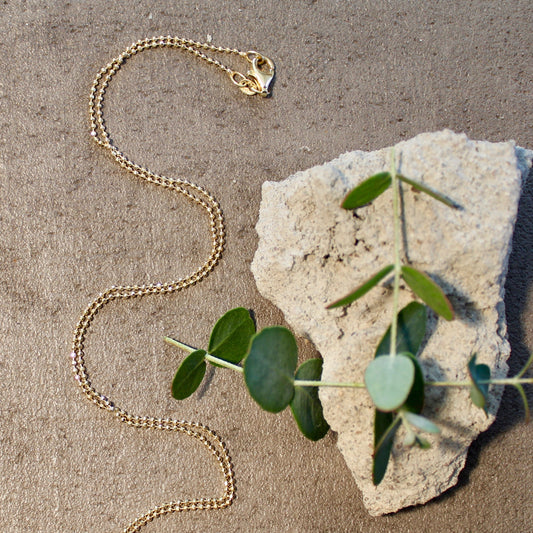 Chaîne à billes en argent 925 plaqué or | 1,2 mm