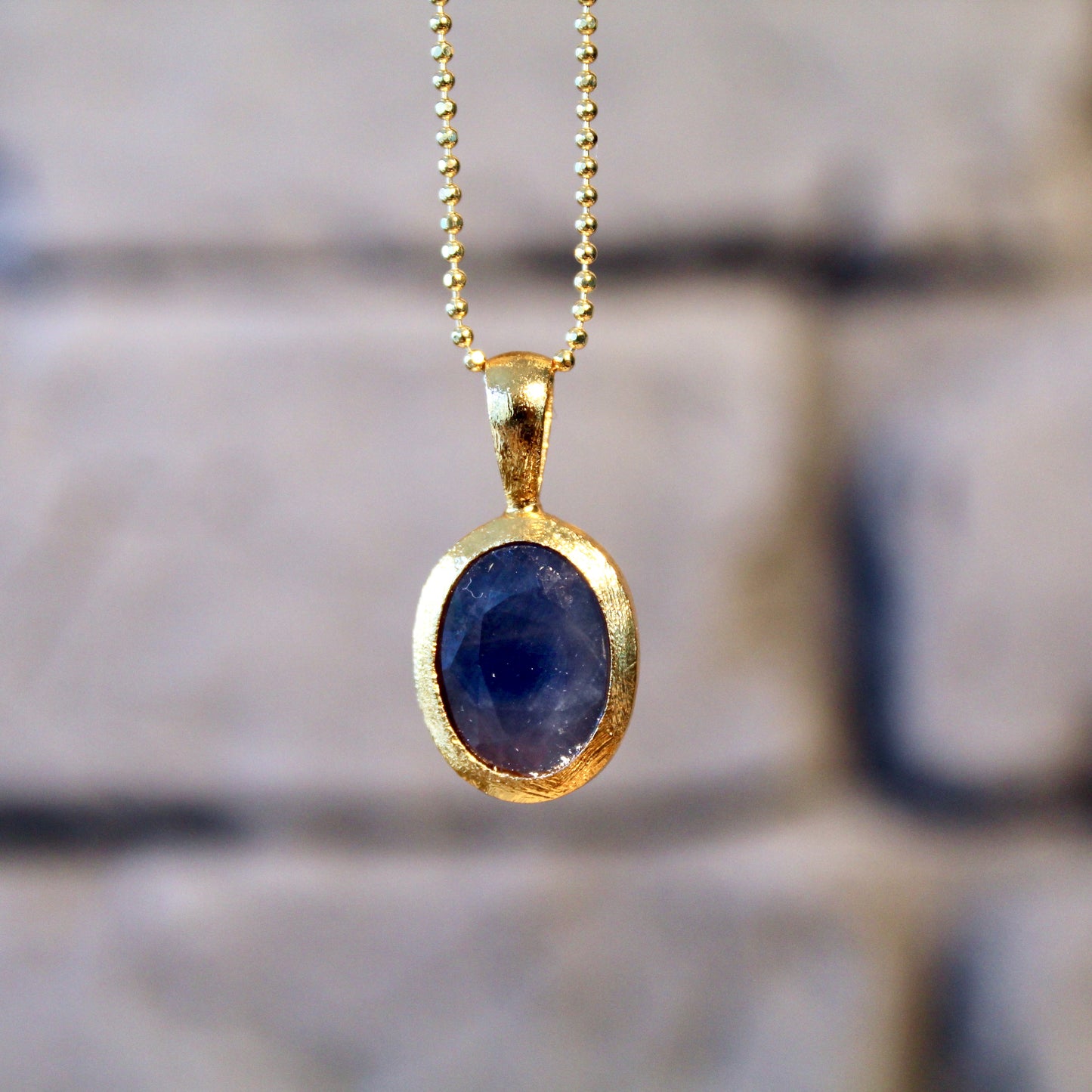 Pendentif en cyanite | Argent 925 plaqué or