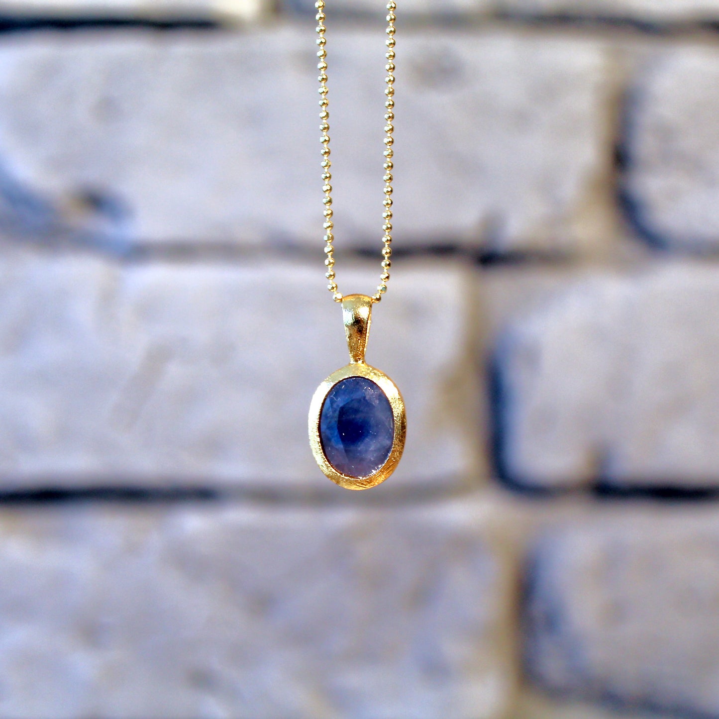 Pendentif en cyanite | Argent 925 plaqué or