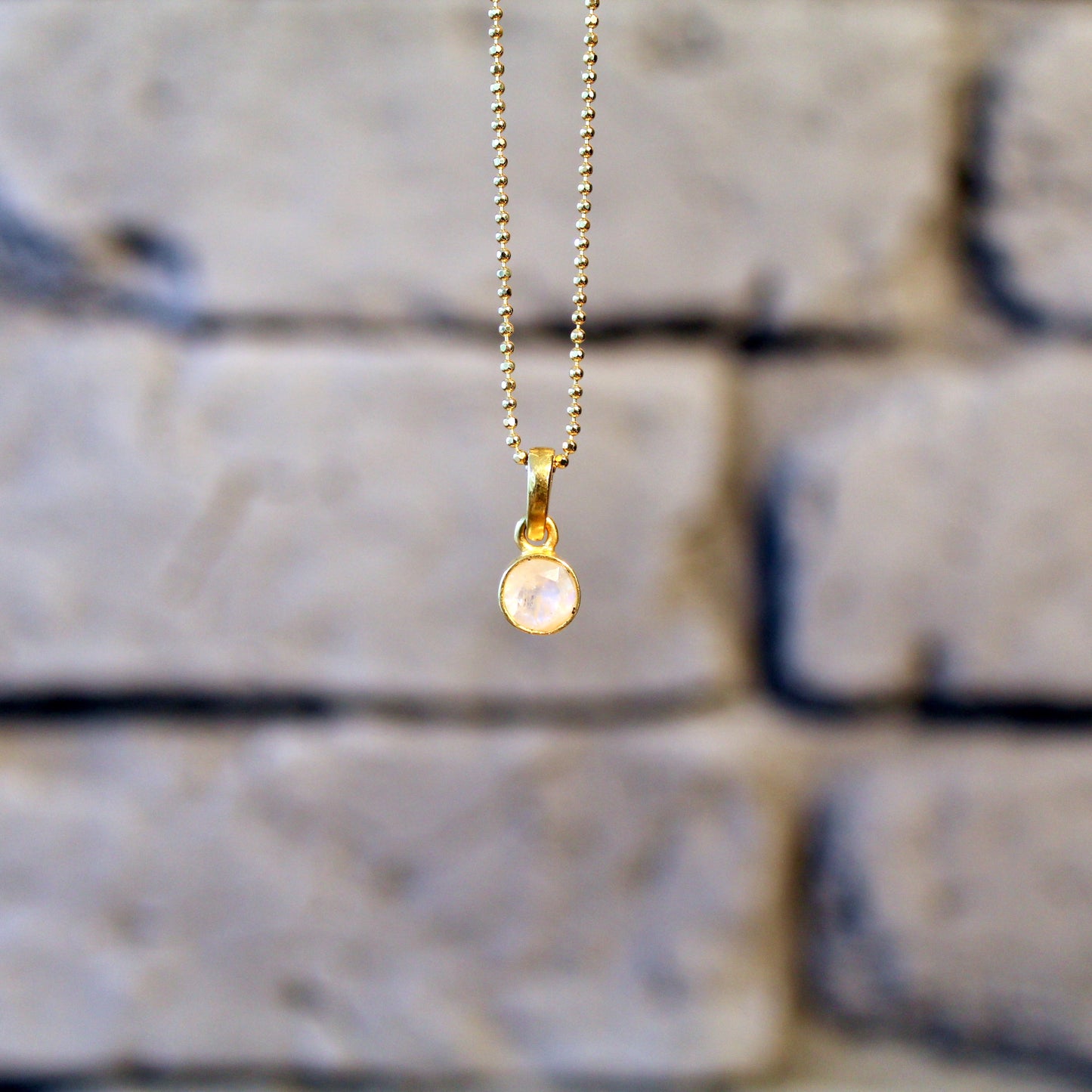 Pendentif pierre de lune arc-en-ciel | Argent 925 | Plaqué or 24 carats