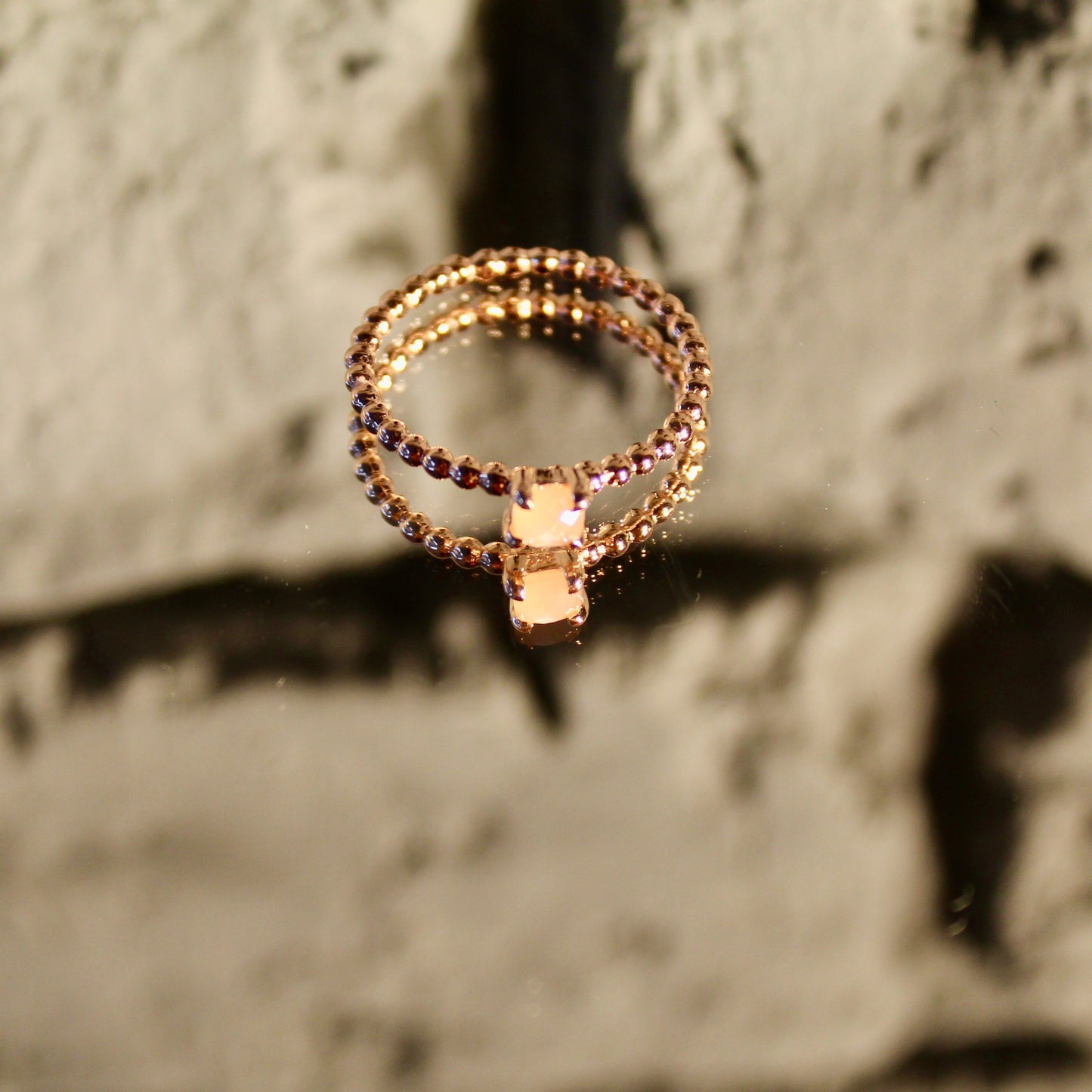 Bague pierre de lune | Or rose