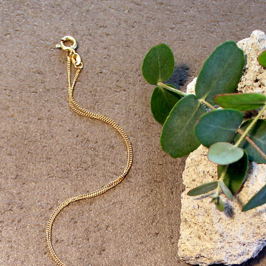 Chaîne gourmette en argent 925 | Plaqué or