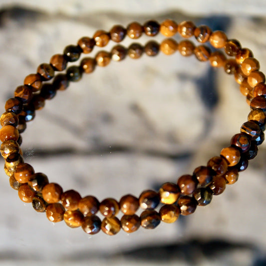 Bracelet œil de tigre facetté