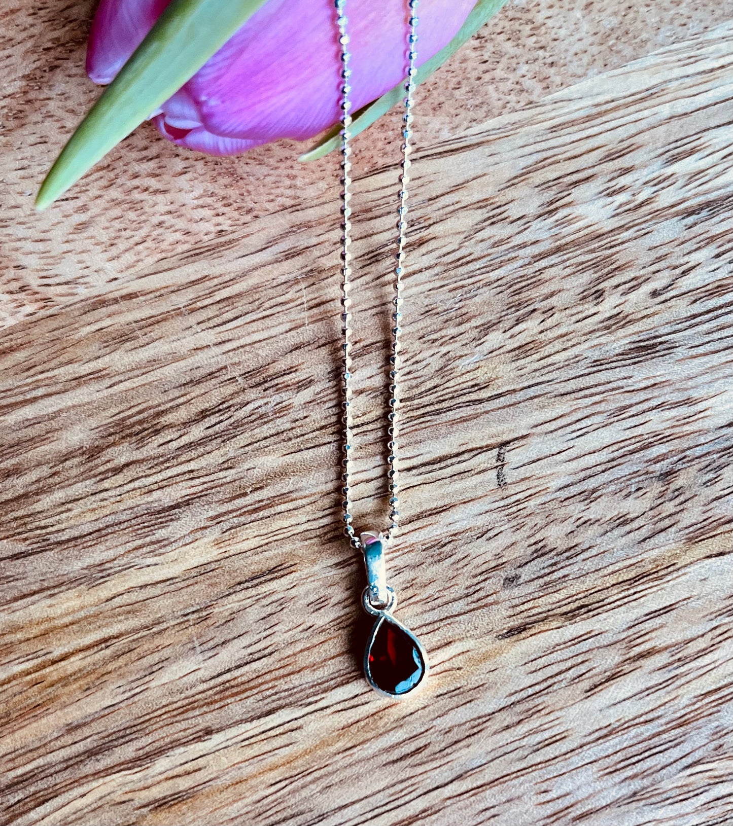 Pendentif grenat | Argent 925 | Or 24 carats | Édition limitée