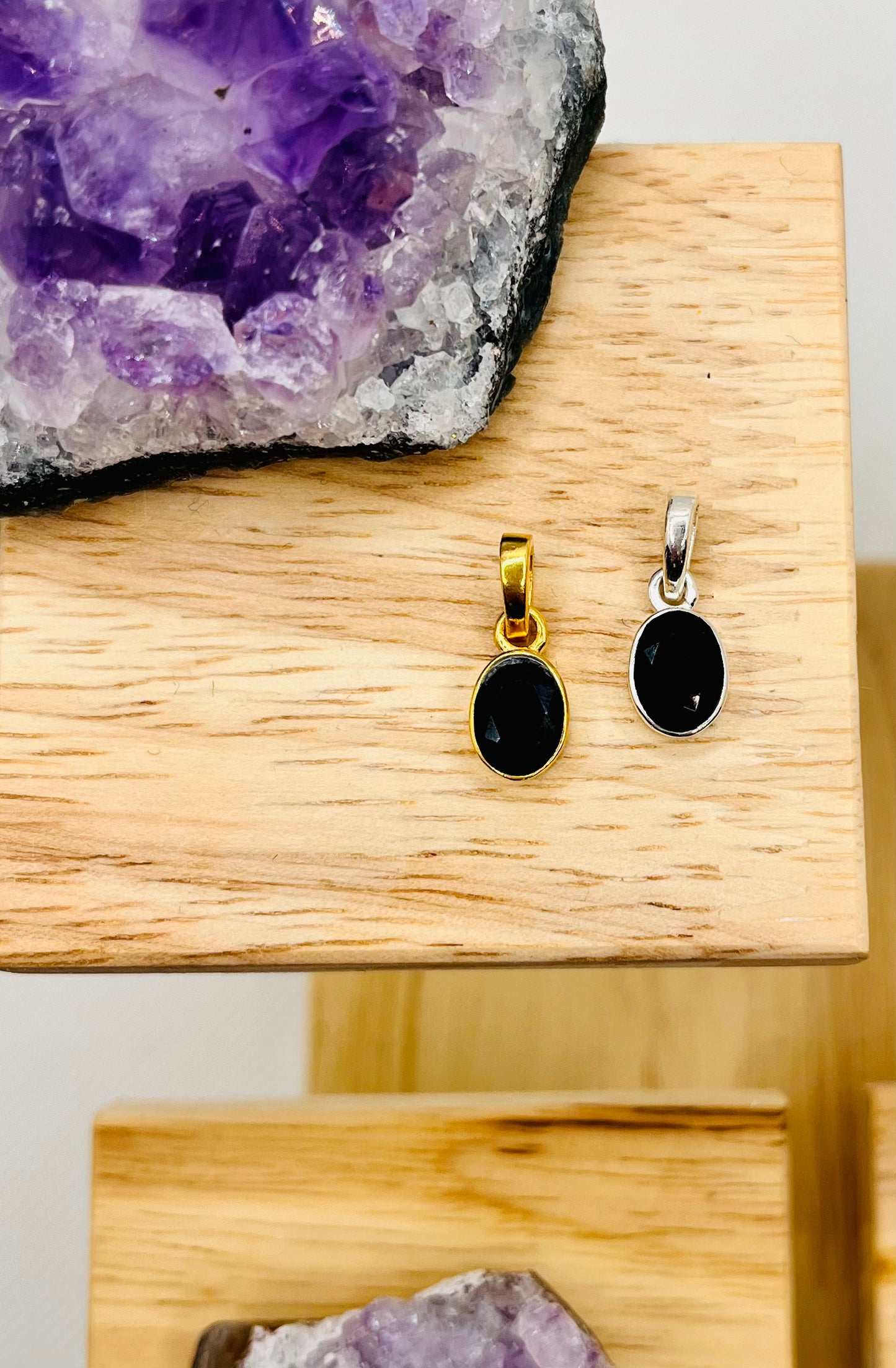 Pendentif en onyx, argent 925 | Or 24 carats | Édition limitée