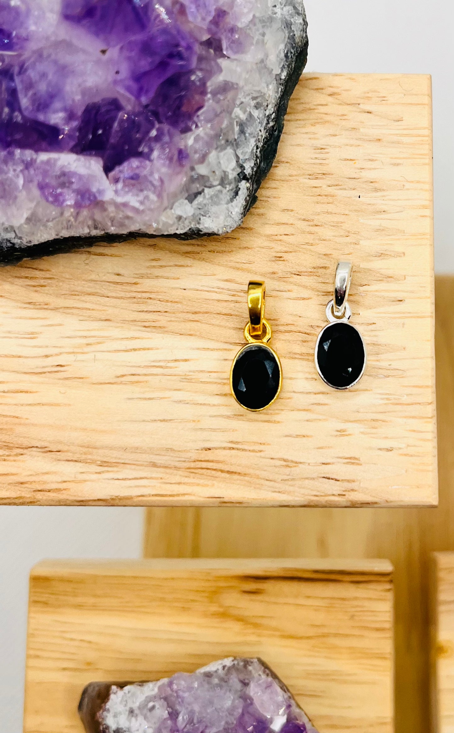 Pendentif en onyx, argent 925 | Or 24 carats | Édition limitée