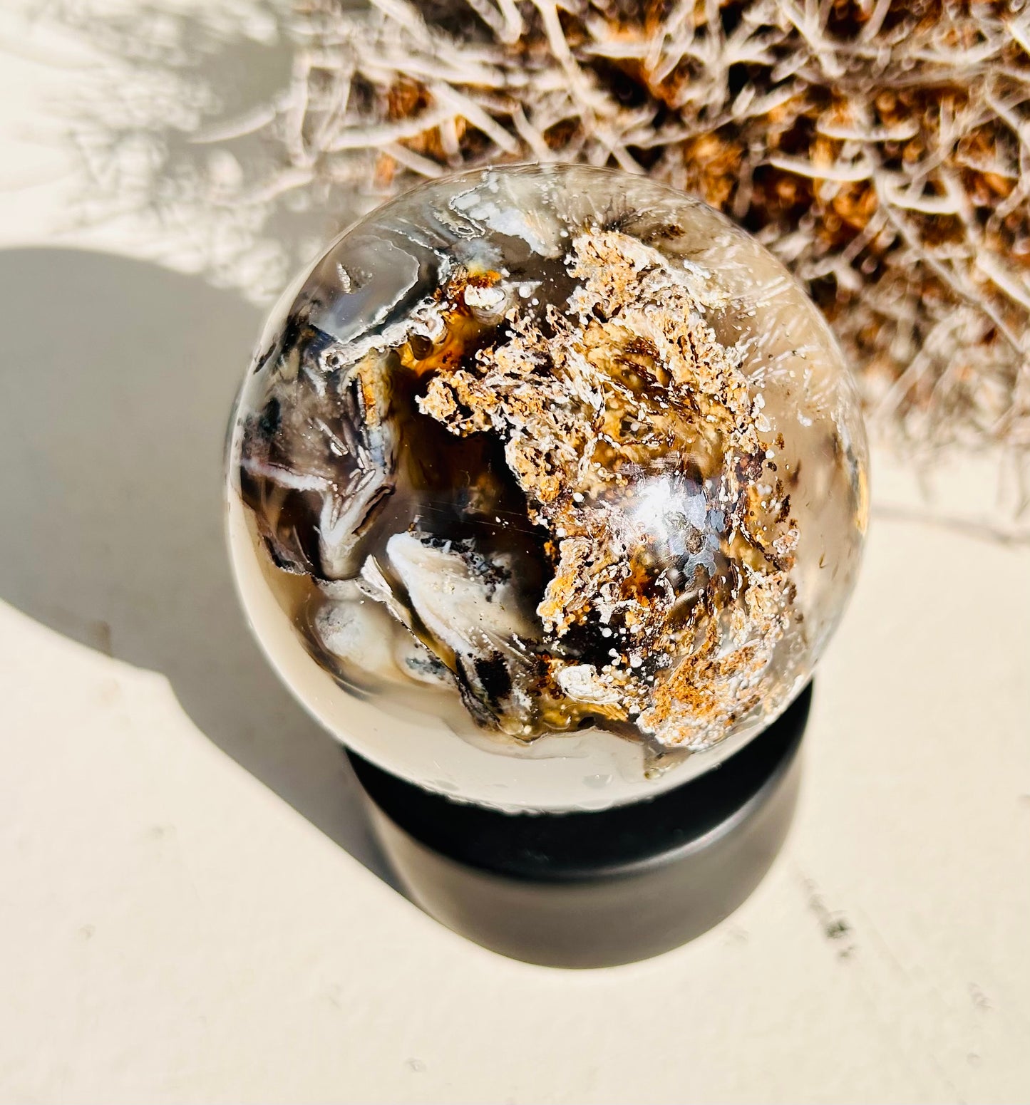 Sphère d'agate fleur de cerisier | Unique