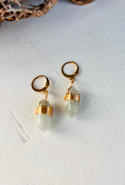 Boucles d'oreilles en cristal avec dentelle