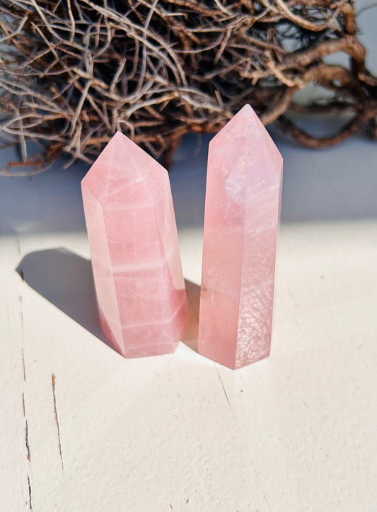 Pointe de quartz rose