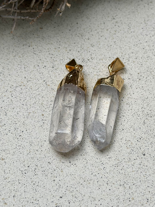 Bergkristall Spitze Anhänger | Poliert