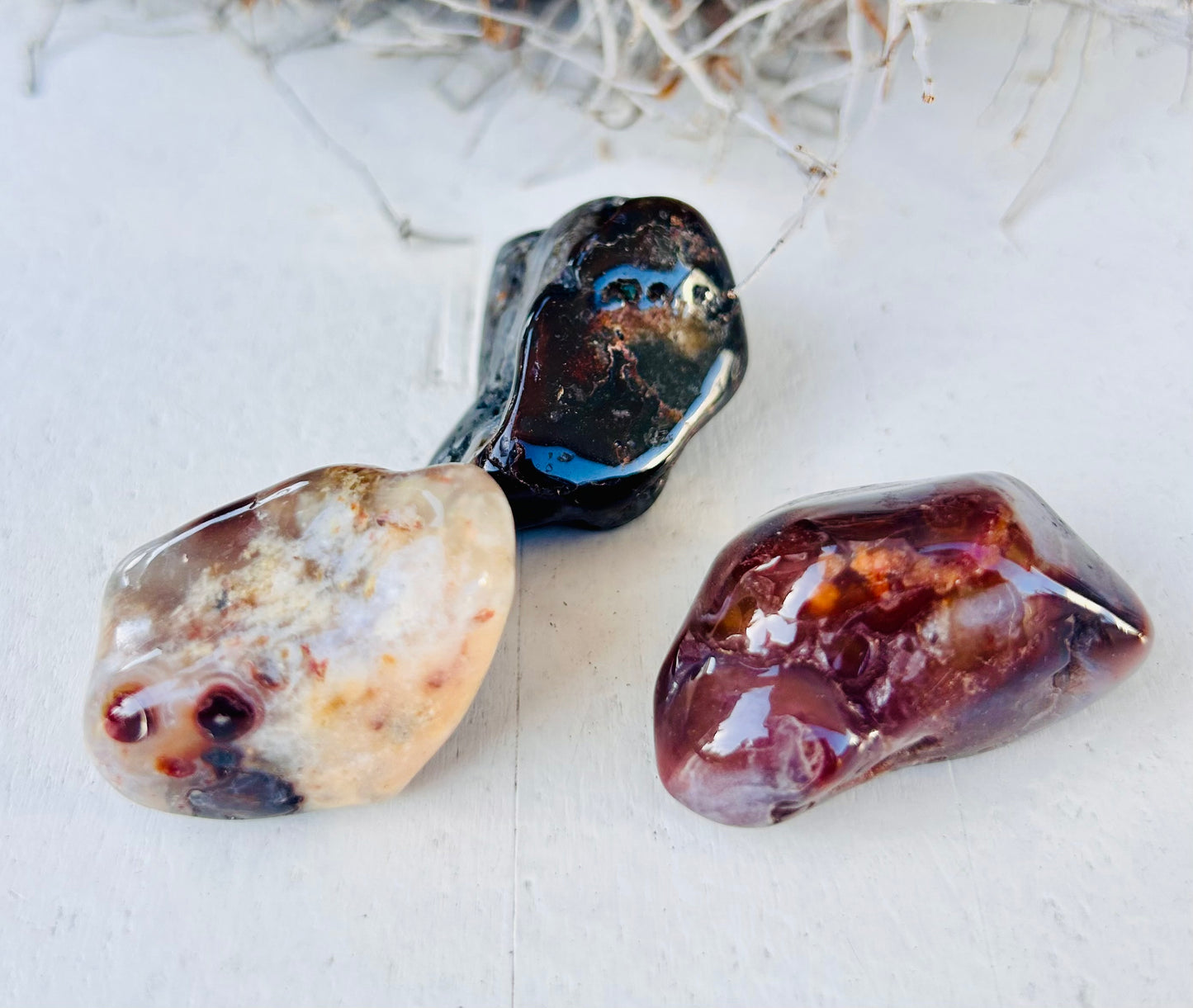 Pierre roulée en agate de feu 