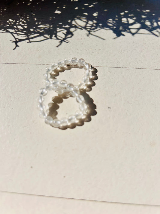 Bague perle sur élastique | différents types de pierres