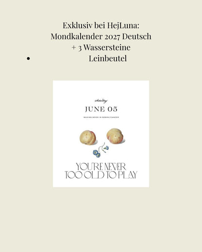 Moonsisters Mondkalender 2027 Deutsch – mit 3 Rohsteinen von HejLuna