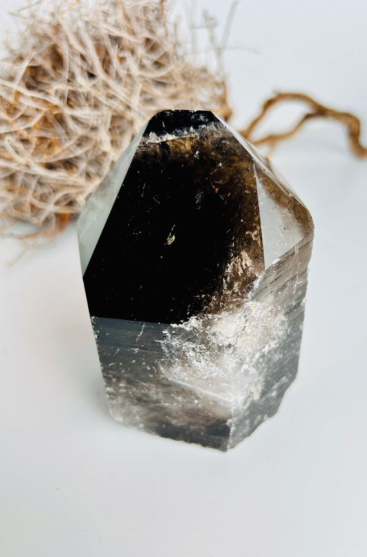 Pointes de quartz fumé polies – de puissants compagnons de la nature