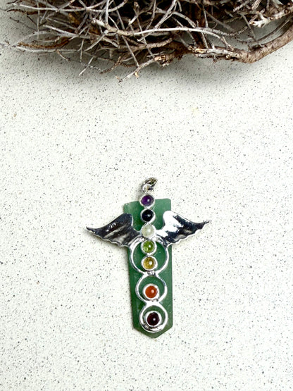 Chakra Anhänger mit Engelsflügel Einzelstücke