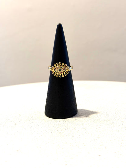 Mystic Eye Ring – Zirkonia · verstellbarer Edelstahlring