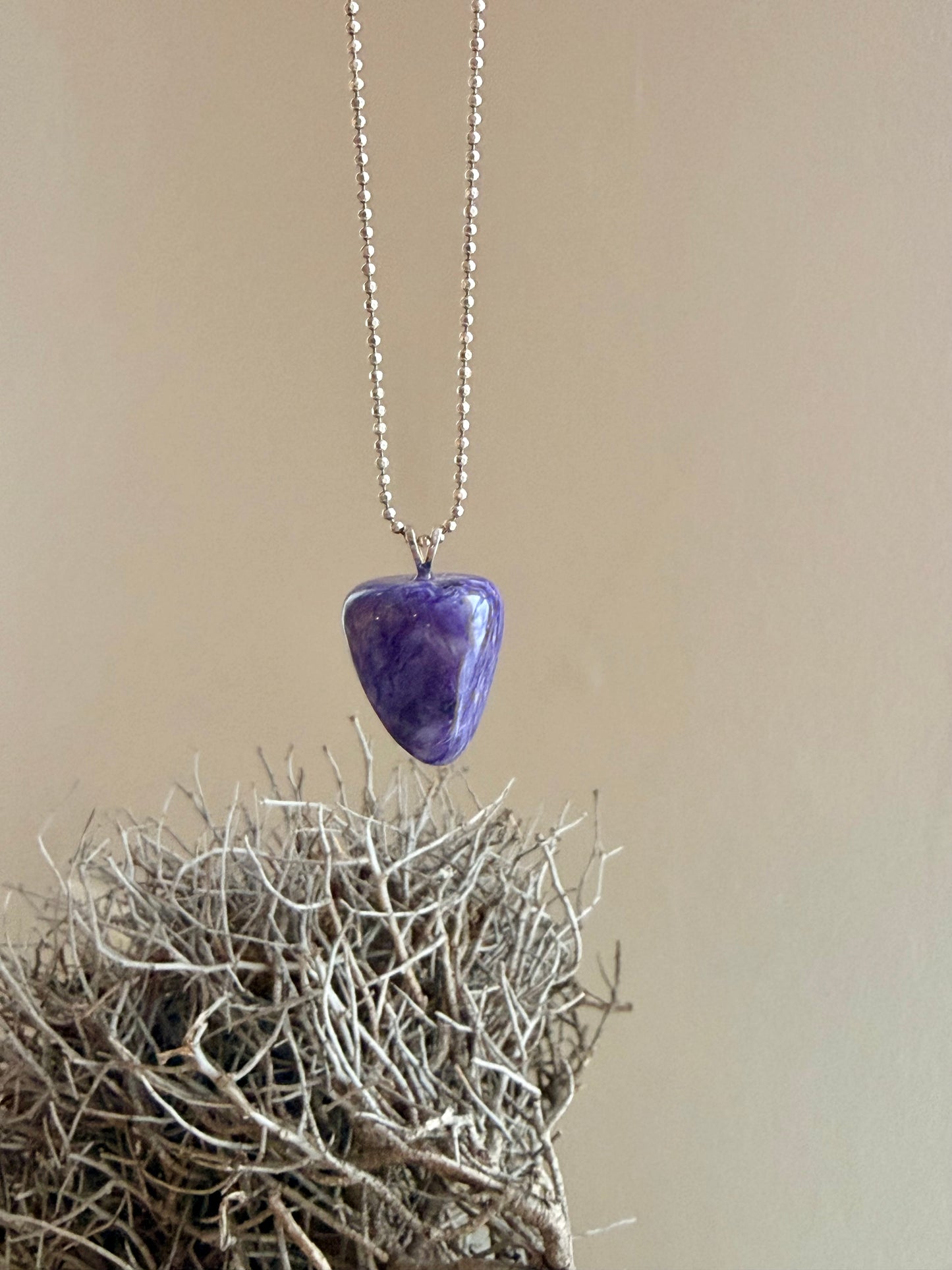 Pendentif Charoite or | argent