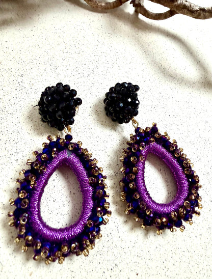 NOIRÉ – facettierte Statement-Ohrringe (Unikat)